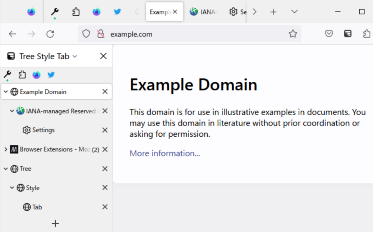 Tree Style Tab screenshot