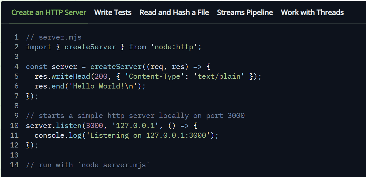 Node.js screenshot