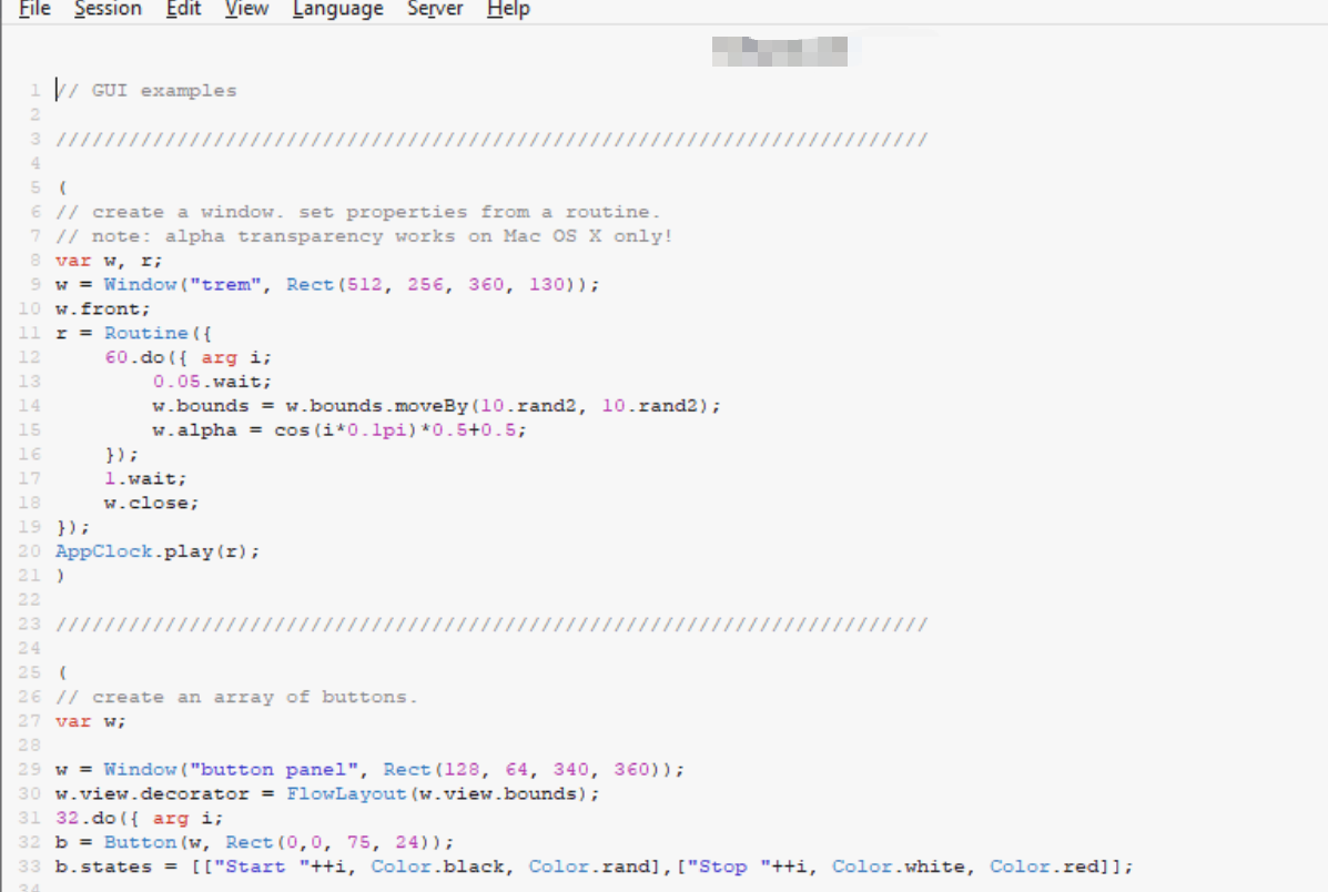 SuperCollider screenshot