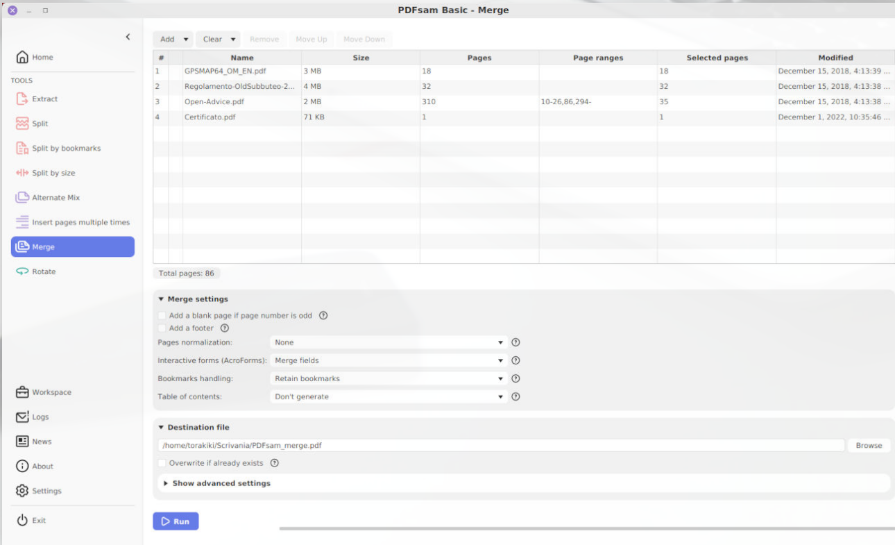 PDF Split and Merge screenshot
