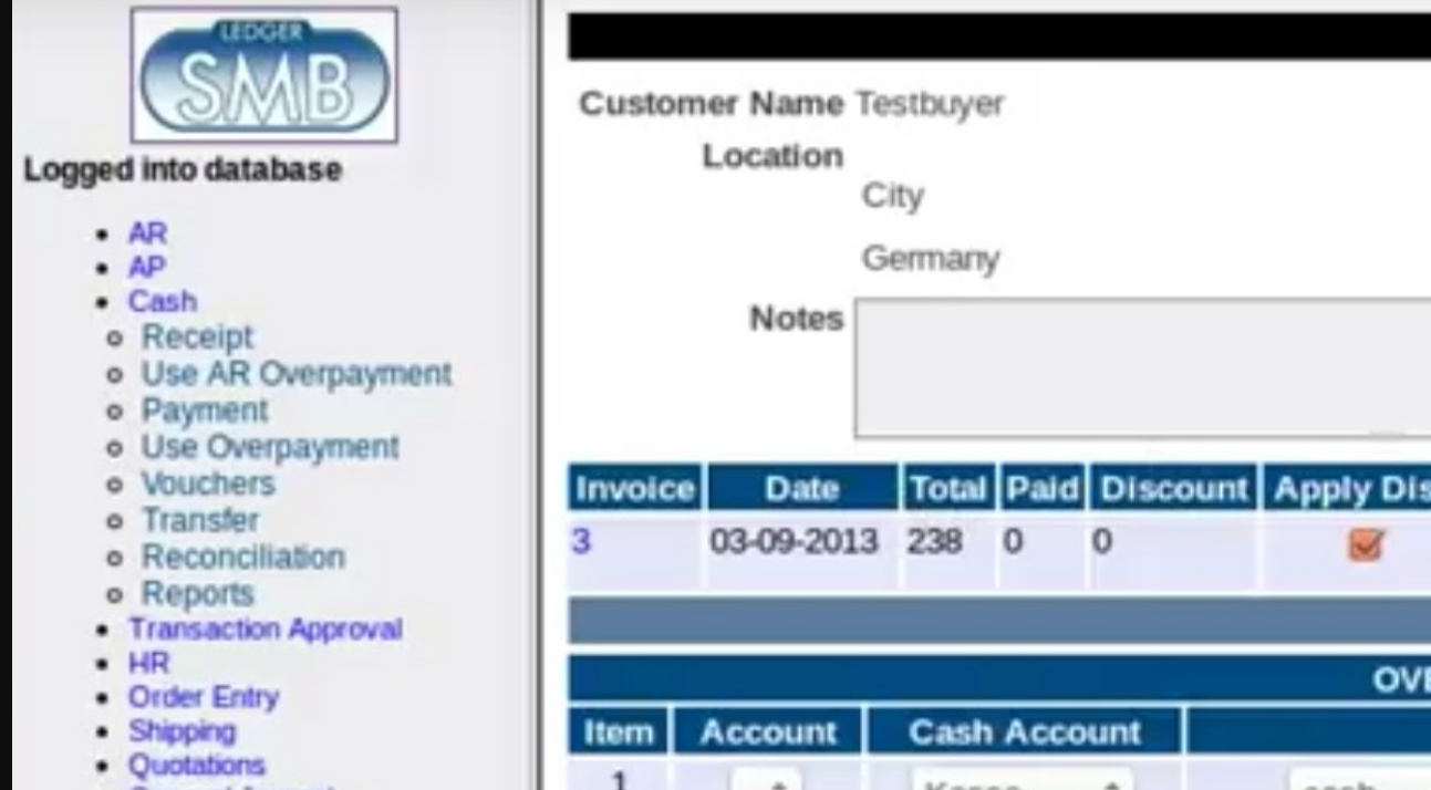 LedgerSMB screenshot