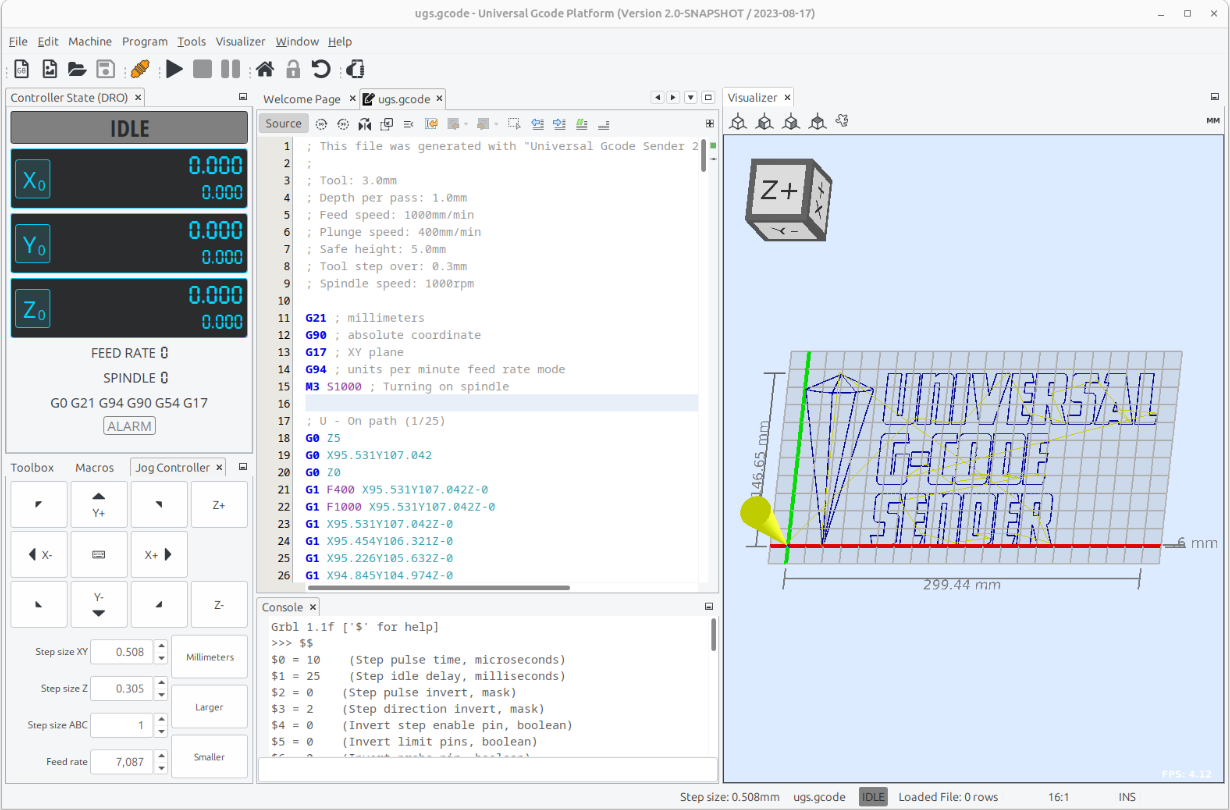 Universal Gcode Sender screenshot
