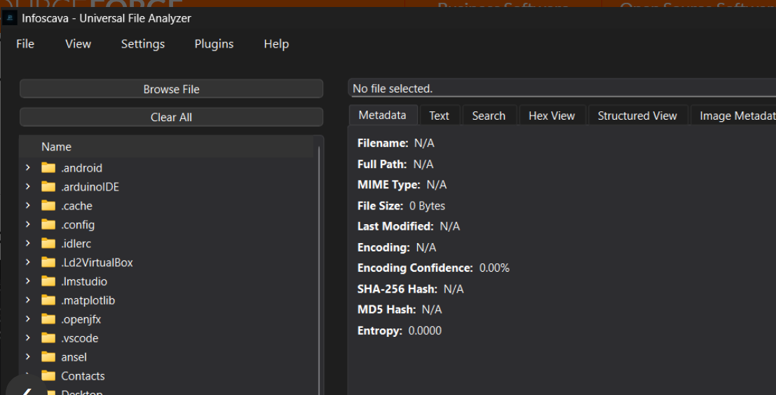 Infoscava screenshot