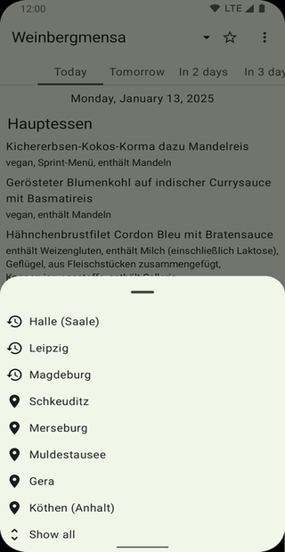 OpenMensa screenshot